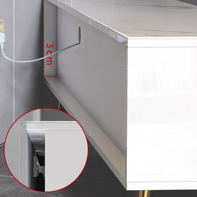 16 "D Consolet de stand de télévision moderne Cabinet télévisé à rangement ouvert, faux bois