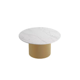 Round White Slate Coffee Table Pedestal 2 Nesting Coffee Table Set Clearhalo 'Coffee & Accent Tables' 'Coffee Tables' 'coffee_tables' 'furn' 'furn_coffee_tables' 'Furniture' 'furniture_coffee_tables' 'Living Room Furniture' 1200x1200_15a4bf8c-7f97-489c-bfe2-8f7220110d13