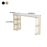 Nordic Style Bar Table Stone Top Metal Base Pub Table with Shelf for Living Room Clearhalo 'Bar Furniture' 'Bar Tables' 'bar_tables' 'furn' 'furn_bar_tables' 'Furniture' 'furniture_bar_tables' 'Kitchen & Dining Furniture' 1200x1200_15a6dd28-3161-43c3-acd6-f2879294e65c