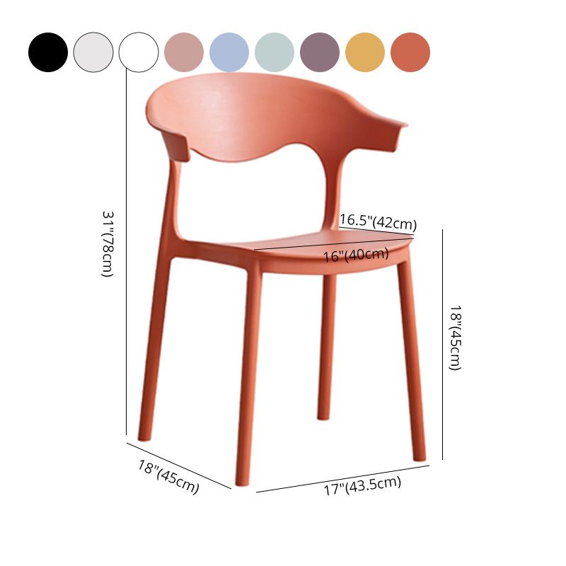 Contemporary Plastic Dining Armless Chairs Stackable Open Back Dining Side Chair Clearhalo ' kitchen&dining_furn' 'Dining Chairs' 'Dining Tables & Seating' 'dining_chair' 'furn' 'furn_dining_chair' 'Furniture' 'furniture_dining_chair' 'Kitchen & Dining Furniture' 'kitchen' 1200x1200_15a83b0e-5303-4773-8778-e55da352b6d1