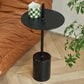 Black End Slide Table Round Living Room Pedestal Marble Corner Table Clearhalo 'Coffee & Accent Tables' 'End & Side Tables' 'end_side_tables' 'furn' 'furn_end_side_tables' 'Furniture' 'Living Room Furniture' 1200x1200_15a871a5-0192-49d0-a1a0-fc3e4acd8e56