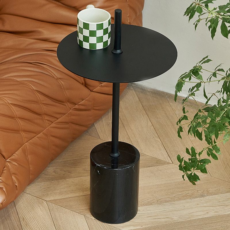 Black End Slide Table Round Living Room Pedestal Marble Corner Table Clearhalo 'Coffee & Accent Tables' 'End & Side Tables' 'end_side_tables' 'furn' 'furn_end_side_tables' 'Furniture' 'Living Room Furniture' 1200x1200_15a871a5-0192-49d0-a1a0-fc3e4acd8e56