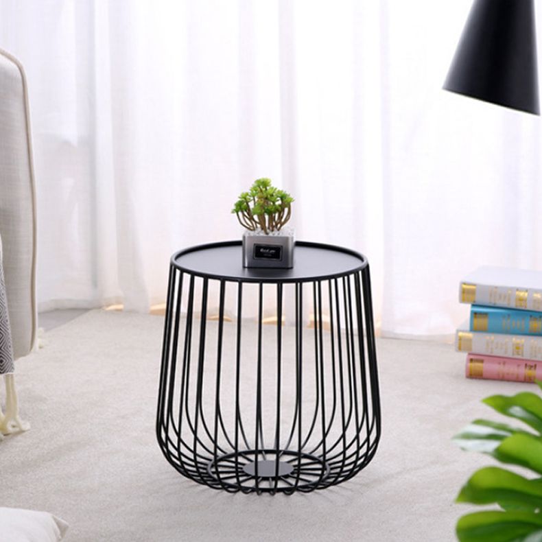 Mid-century Modern Iron Round Coffee Table, Frame Base Cocktail Table Clearhalo 'Coffee & Accent Tables' 'Coffee Tables' 'coffee_tables' 'furn' 'furn_coffee_tables' 'Furniture' 'Living Room Furniture' 1200x1200_15aa7255-4751-4b9e-899c-60e395f301f3