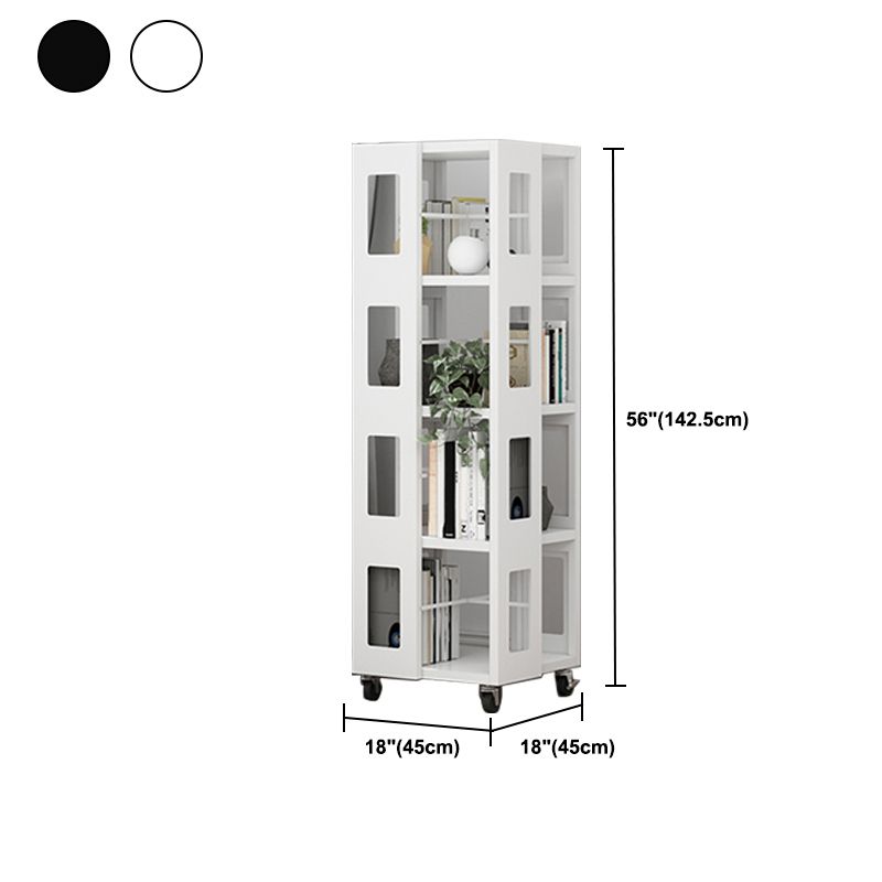 Open Back Bookshelf Modern Metal Geometric Rotatable Bookcase