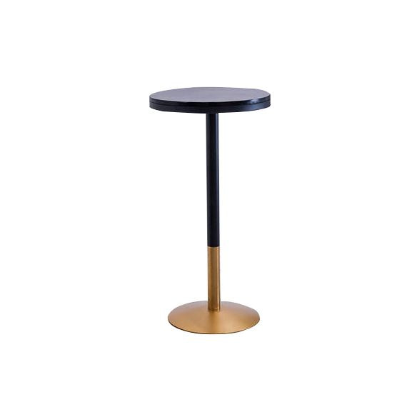Industrial Style Black Iron Bar Table Wood Round Top Bistro Table with Pedestal Clearhalo 'Bar Furniture' 'Bar Tables' 'bar_tables' 'furn' 'furn_bar_tables' 'Furniture' 'furniture_bar_tables' 'Kitchen & Dining Furniture' 1200x1200_15ab5c80-99b5-4459-a91e-a34b3c187789