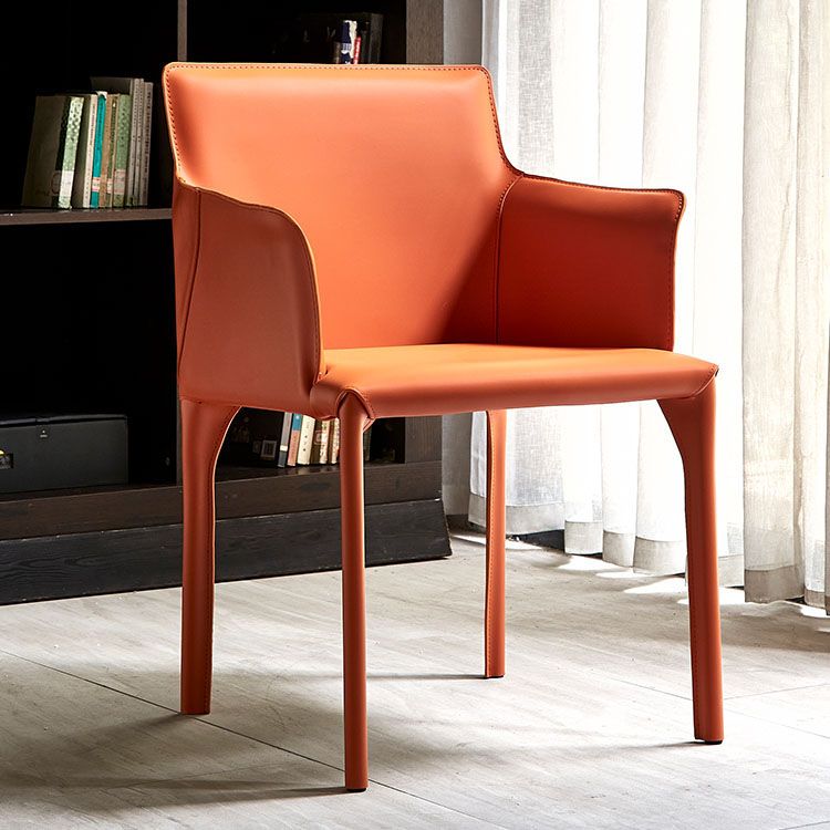 Dining Room Contemporary Dining Chair Leather Solid Back Chair with Arm Clearhalo ' kitchen&dining_furn' 'Dining Chairs' 'Dining Tables & Seating' 'dining_chair' 'furn' 'furn_dining_chair' 'Furniture' 'furniture_dining_chair' 'Kitchen & Dining Furniture' 'kitchen' 1200x1200_15abdb55-eaa2-4e94-9c73-4bec3329c516