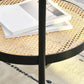 Table basse moderne en verre transparent avec rangement, ensemble de Table à cocktail ronde à 4 pieds