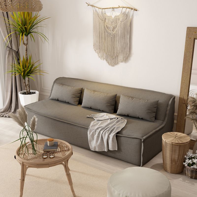 Cotton Blend/ Faux Leather Sofa Armless Settee for Three People Clearhalo 'furn' 'furn_sofas' 'Furniture' 'furniture_sofas' 'Living Room Furniture' 'Sofa' 'sofas' 1200x1200_15ad05ab-aae2-41c3-af18-093cbed38c25