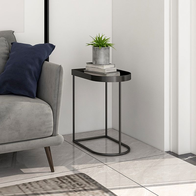 Mid-Century Tray Top Corner Table Frame Metal Side End Table Clearhalo 'Coffee & Accent Tables' 'End & Side Tables' 'end_side_tables' 'furn' 'furn_end_side_tables' 'Furniture' 'Living Room Furniture' 1200x1200_15b10c9e-cea3-465b-b957-b97dc867ac17