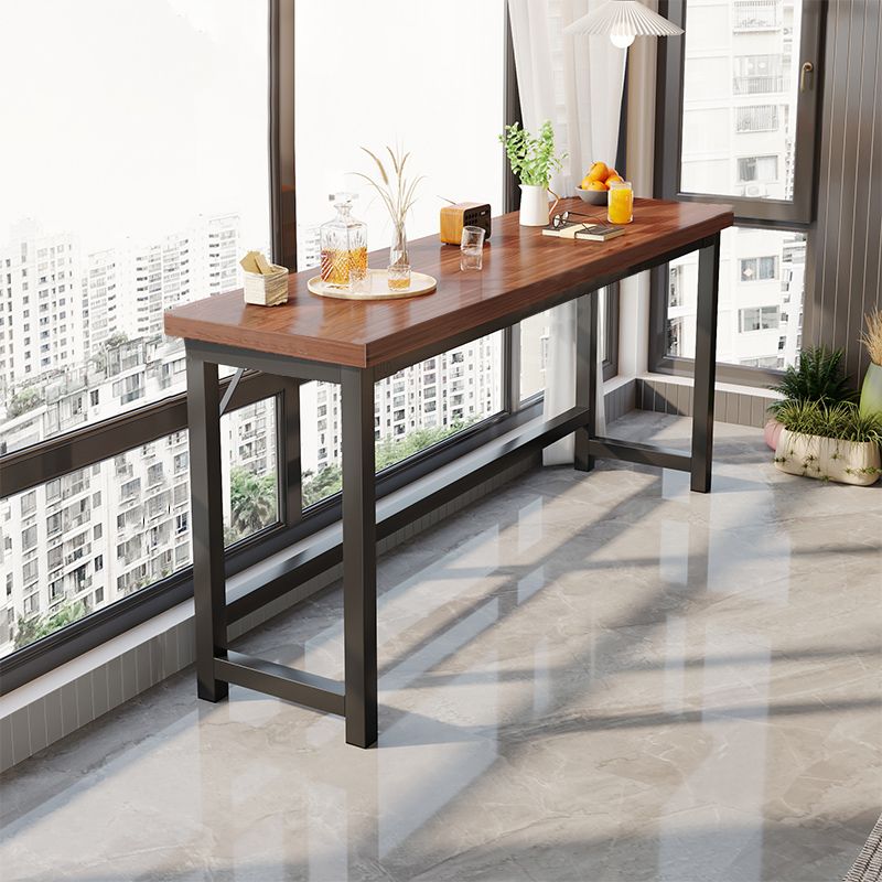 Industrial Indoor Bar Dining Table Metal and Wood Bar Wine Table Clearhalo 'Bar Furniture' 'Bar Tables' 'bar_tables' 'furn' 'furn_bar_tables' 'Furniture' 'Kitchen & Dining Furniture' 1200x1200_15b241f9-0ceb-4e6d-a189-5fc2c04eac11