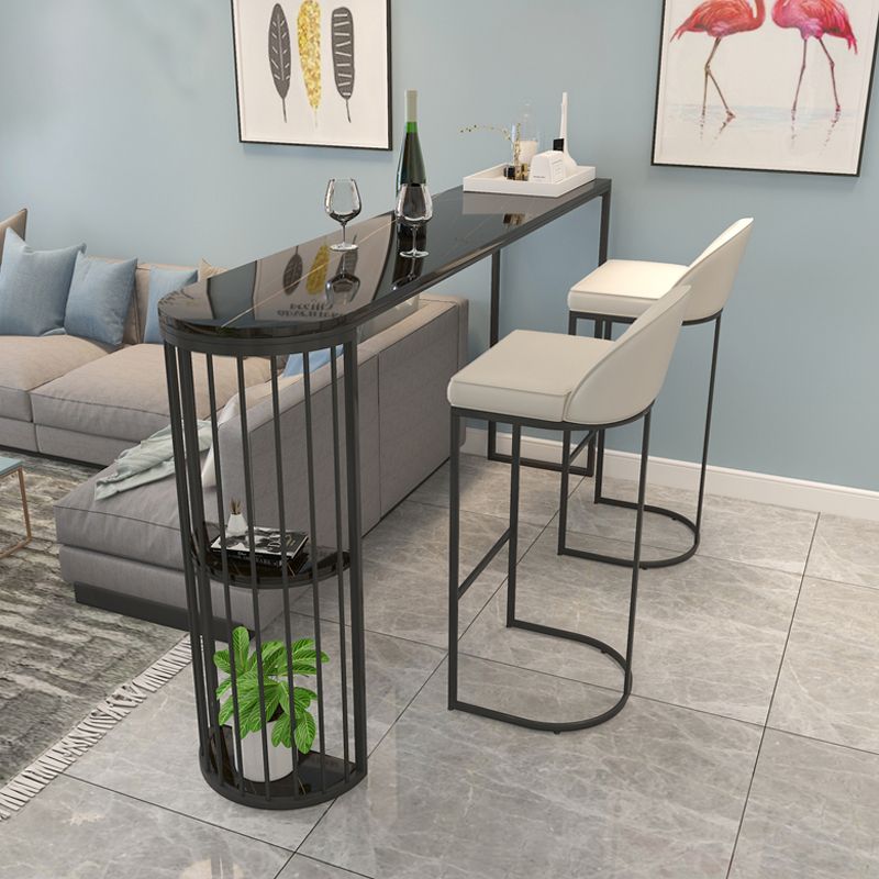 Marble Bistro Table with Specialty Table Top Double Pedestal Table - 41.3" H Clearhalo 'Bar Furniture' 'Bar Tables' 'bar_tables' 'furn' 'furn_bar_tables' 'Furniture' 'furniture_bar_tables' 'Kitchen & Dining Furniture' 1200x1200_15b24fb1-8aeb-4796-99ae-205052ef4b39