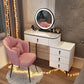 Mirrored Vanity Table and Stool Set Engineered Wood Vanity Desk