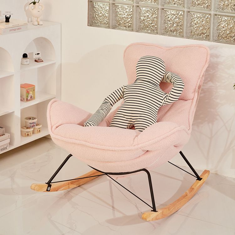 Chaise à bascule en cuir moderne chaise à bascule coussin amovible pour salle de dessin