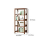 Modern Brown Vertical Book Shelf Bamboo Etagere Open Plank voor thuis