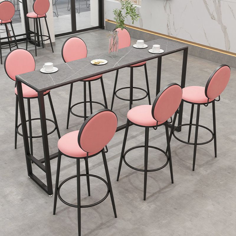 Black and Metal Base Table Industrial Rectangle Sintered Stone Bar Table Clearhalo 'Bar Furniture' 'Bar Tables' 'bar_tables' 'furn' 'furn_bar_tables' 'Furniture' 'Kitchen & Dining Furniture' 1200x1200_15b457a9-82e2-49ba-836b-bd1223a13700