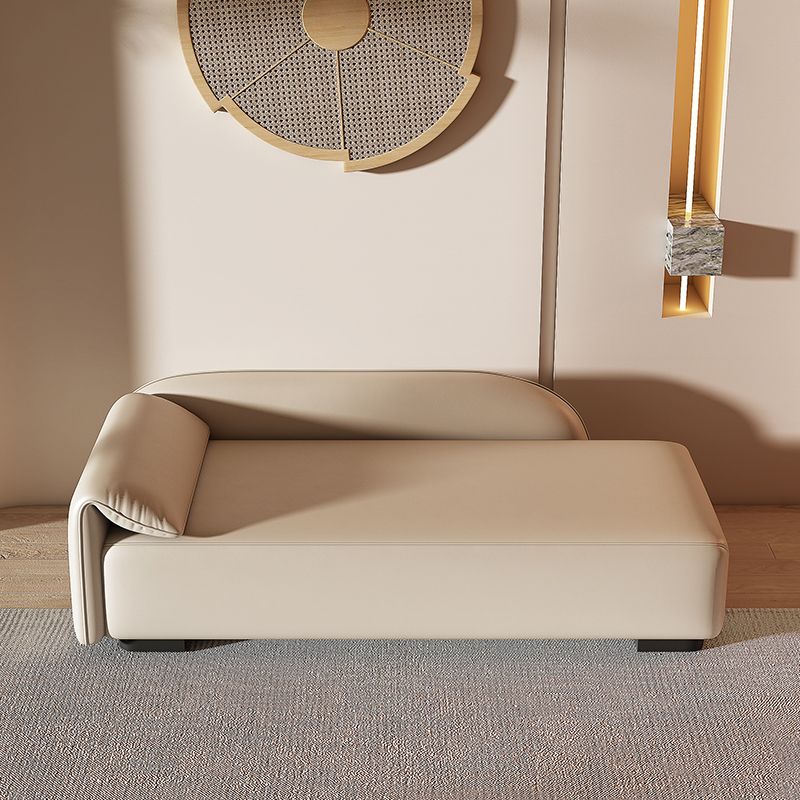 Scandinavian Upholstered Solid Color Genuine Leather One Armed Chaise Clearhalo 'Chairs & Seating' 'Chaise Lounge' 'chaise_lounge' 'furn' 'furn_chaise_lounge' 'Furniture' 'Living Room Furniture' 1200x1200_15b4c293-4bd6-4740-9be1-fb5c5afccb76