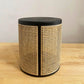 18.11" Tall Wood Round Top Side Table Drum Base End Table with Storage