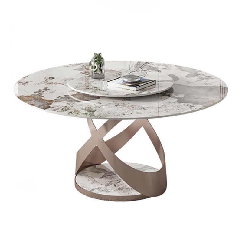 Ensemble de table à manger ronde moderne 1/2/5/9 pièces avec plateau en pierre frittée