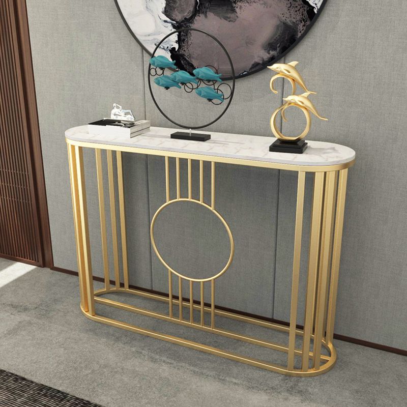 Tavolo console ovale in marmo glam tavolo da divano console telaio per sala