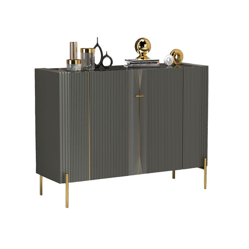 Sideboard a buffet in legno moderno ingegnerizzato 35,4 "Sideboard alta con gambe in acciaio inossidabile