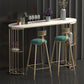 Glam Iron Bar Dining Table Stone Top Oval Indoor Bistro Table with 2-Shelf Clearhalo 'Bar Furniture' 'Bar Tables' 'bar_tables' 'furn' 'furn_bar_tables' 'Furniture' 'furniture_bar_tables' 'Kitchen & Dining Furniture' 1200x1200_15b66365-2c37-4833-880e-25288dc69d56