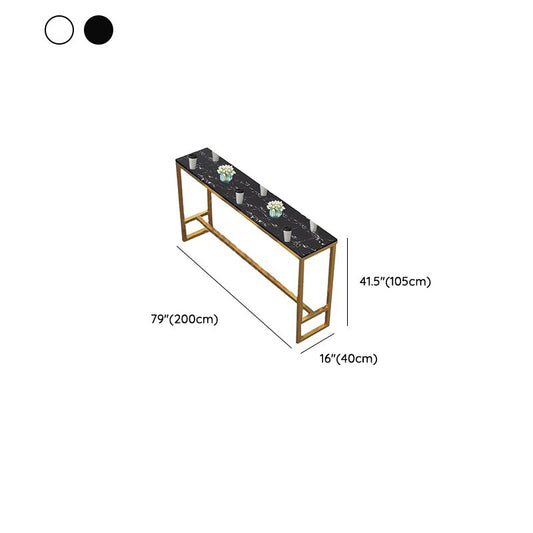 Faux Marble Bar Height Table Modern Style Bistro Table for Living Room