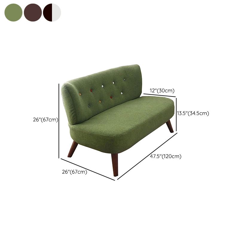 Contemporary Cotton Armless Sofa with Tufted Back and Solid Wood Legs Clearhalo 'furn' 'furn_sofas' 'Furniture' 'Living Room Furniture' 'Sofa' 'sofas' 1200x1200_15b7969d-c36e-4ecc-805e-4a90d6be9dfa