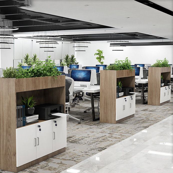 Archivo de estantes de almacenamiento lateral Bloqueo de madera Archivo moderno