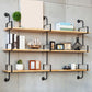 Contemporary Floating Bookshelf Wooden Natural Bookcase with Shelves