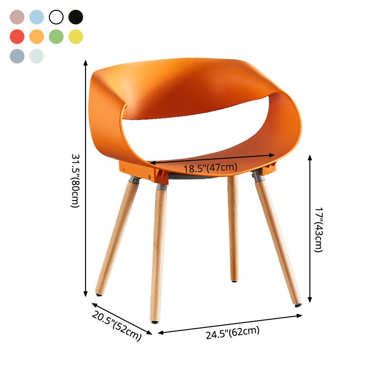 Scandinavian Armless Dining Chairs Side Dining Chairs with Wood Legs (Set of 4) Clearhalo ' kitchen&dining_furn' 'Dining Chairs' 'Dining Tables & Seating' 'dining_chair' 'furn' 'furn_dining_chair' 'Furniture' 'furniture_dining_chair' 'Kitchen & Dining Furniture' 'kitchen' 1200x1200_15bb12a4-acf6-4b20-aebd-5d63df3c1d6c