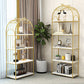 Glam Open Vertical Bookshelf Metal Etagere Shelf Bookcase for Home