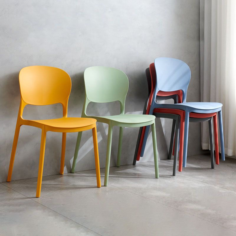 Modern Stackable Chairs Dining Armless Open Back Chairs with Plastic Legs for Kitchen Clearhalo ' kitchen&dining_furn' 'Dining Chairs' 'Dining Tables & Seating' 'dining_chair' 'furn' 'furn_dining_chair' 'Furniture' 'furniture_dining_chair' 'Kitchen & Dining Furniture' 'kitchen' 1200x1200_15bbfd4e-1915-4348-9c55-c0719b319961