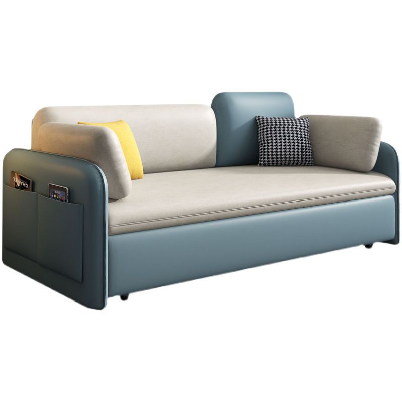 33.46 "H HEPAUX CONtemporain en cuir carré de carré avec rangement