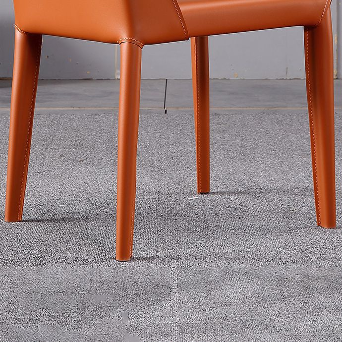 Modern Leather Restaurant Side Chair Solid Back Dining Armless Chair Clearhalo ' kitchen&dining_furn' 'Dining Chairs' 'Dining Tables & Seating' 'dining_chair' 'furn' 'furn_dining_chair' 'Furniture' 'furniture_dining_chair' 'Kitchen & Dining Furniture' 'kitchen' 1200x1200_15bd854e-6ec8-4dcc-960a-ec8e8bbeb43a