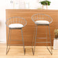 Glam Bucket Counter Bar Stool Footrest Low Back Indoor Metal Counter Stools