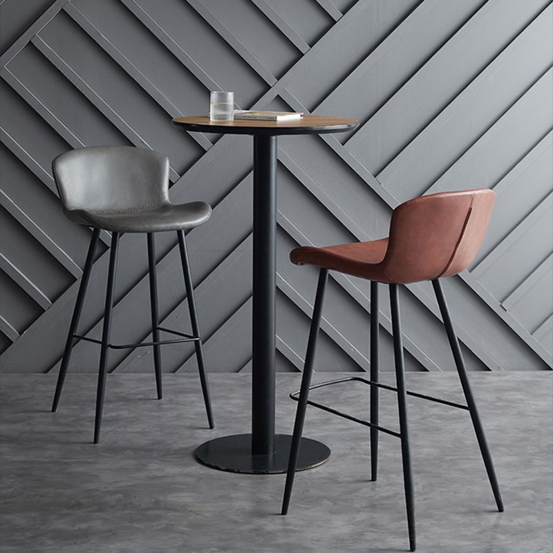 Contemporary Armless Bar Stool Faux Leather Bar Stool for Living Room Clearhalo 'Bar Furniture' 'Bar Stools' 'bar_stools' 'furn' 'furn_bar_stools' 'Furniture' 'Kitchen & Dining Furniture' 1200x1200_15c07efa-b0e1-4fdc-a5bb-10e7d2423bf0