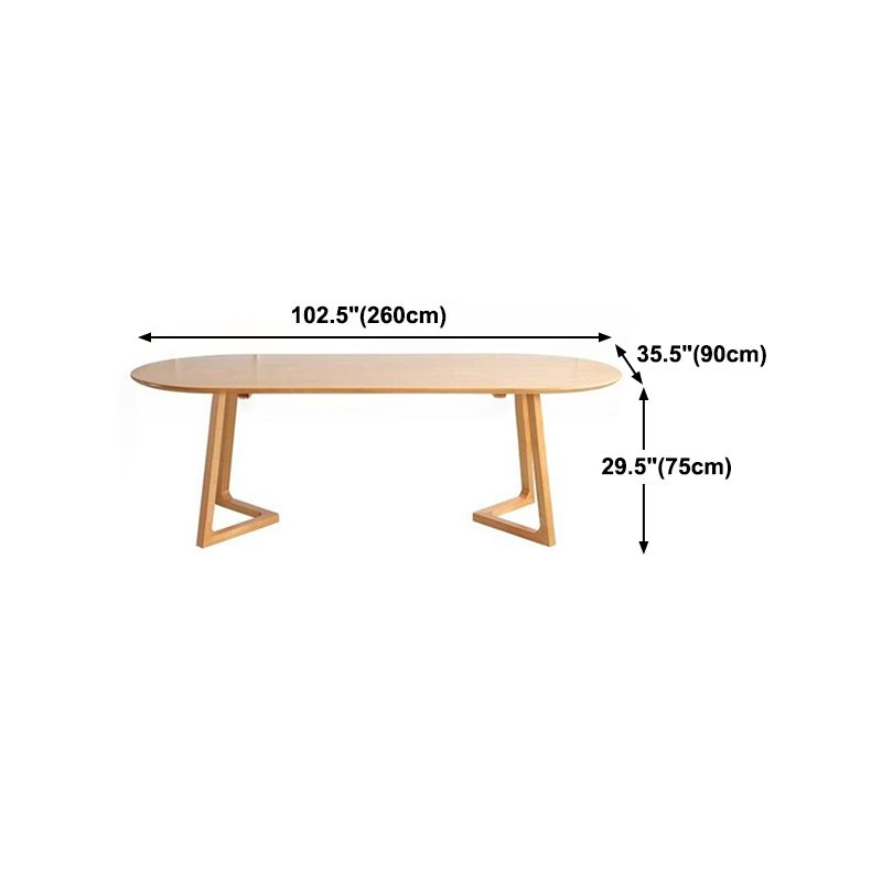 Modern Oval Dining Table Pine Solid Wood Dining Table for Kitchen Clearhalo 'Dining Tables & Seating' 'Dining Tables' 'dining_table' 'furn' 'furn_dining_table' 'Furniture' 'Kitchen & Dining Furniture' 1200x1200_15c0907a-6add-4e1a-b544-7ed04cade9d1