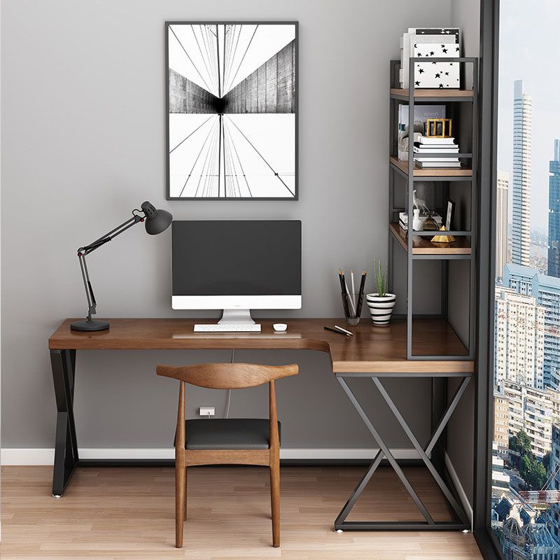 L-Shape Solid Wood Writing Desk Contemporary Brown Office Desk Clearhalo 'furn' 'furn_office_desk' 'Furniture' 'Office Desks' 'Office Furniture' 'office_desk' 1200x1200_15c0fd93-dd73-48c8-8f18-1ee9c9081c05