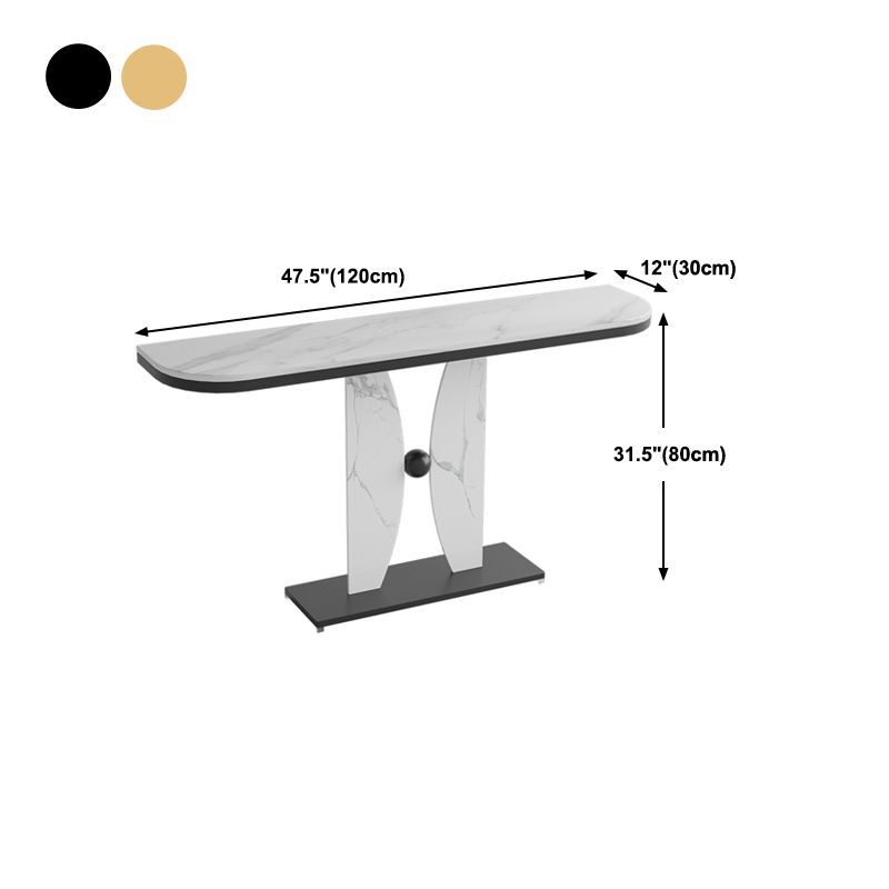 Mesa de consola de 31.5 pulgadas de altura Stone Half Moon Accent Table para Hall