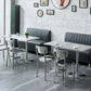 Square Table Dinette Table Industrial Stainless Steel Dinner Room Table with Tulip Base Clearhalo ' dining_table' 'Dining Tables & Seating' 'Dining Tables' 'furn' 'furn_dining_table' 'Furniture' 'furniture_dining_table' 'Kitchen & Dining Furniture' 'kitchen&dining_furn' 'kitchen' 'kitchen_dining_table' 1200x1200_15c39ccf-7eb9-4c89-a613-a4c76318b434