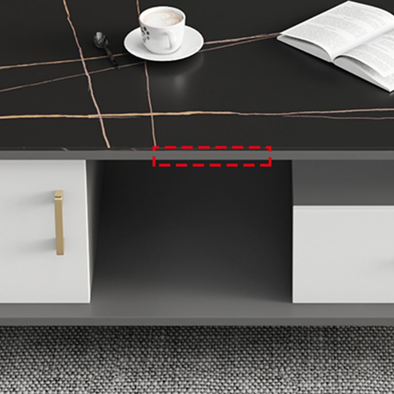 Moderne stijl leisteen wit/grijs/zwarte bovenste rechthoekige salontafel