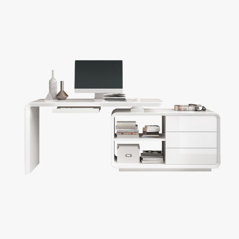 Modern Wood Computer Desk White Pedestal Writing Desk for Home Clearhalo 'furn' 'furn_office_desk' 'Furniture' 'Office Desks' 'Office Furniture' 'office_desk' 1200x1200_15c594d3-8a93-47d6-822b-103cbc72678d