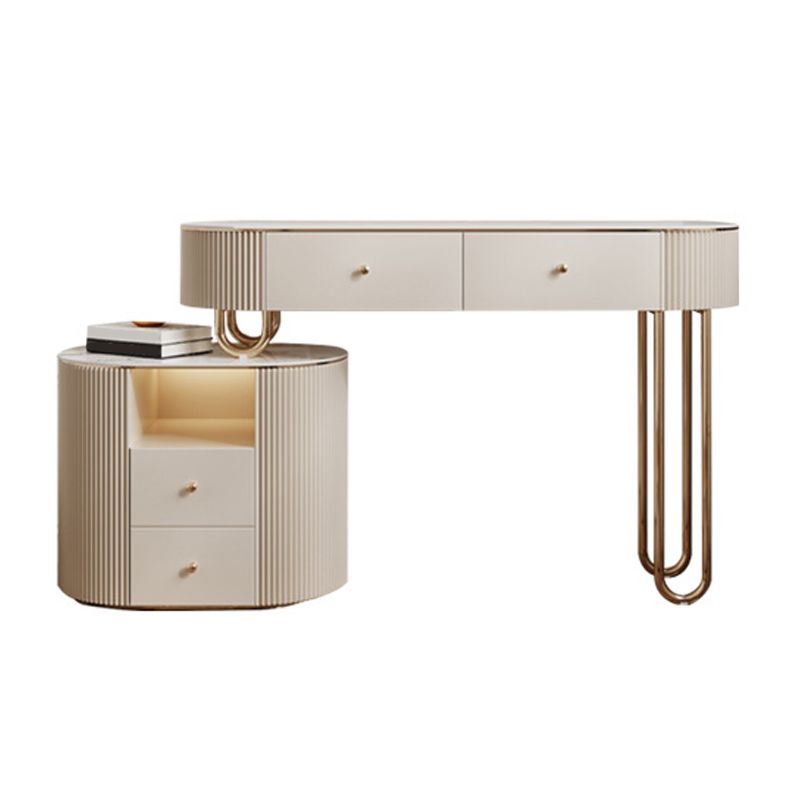 白い虚栄心、30.71 "スツール付きの高石の虚栄心、2/4引き出しドレッサー