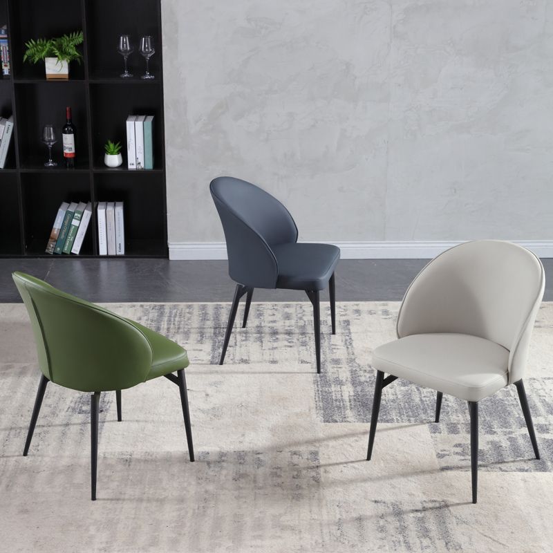 Metal Base Indoor Chair 20'' Wide Parsons Leather Chair for Restaurant Clearhalo ' kitchen&dining_furn' 'Dining Chairs' 'Dining Tables & Seating' 'dining_chair' 'Furniture' 'furniture_dining_chair' 'Kitchen & Dining Furniture' 'kitchen' 1200x1200_15c72b6c-f3f0-461e-8e5a-78abd9d625c3