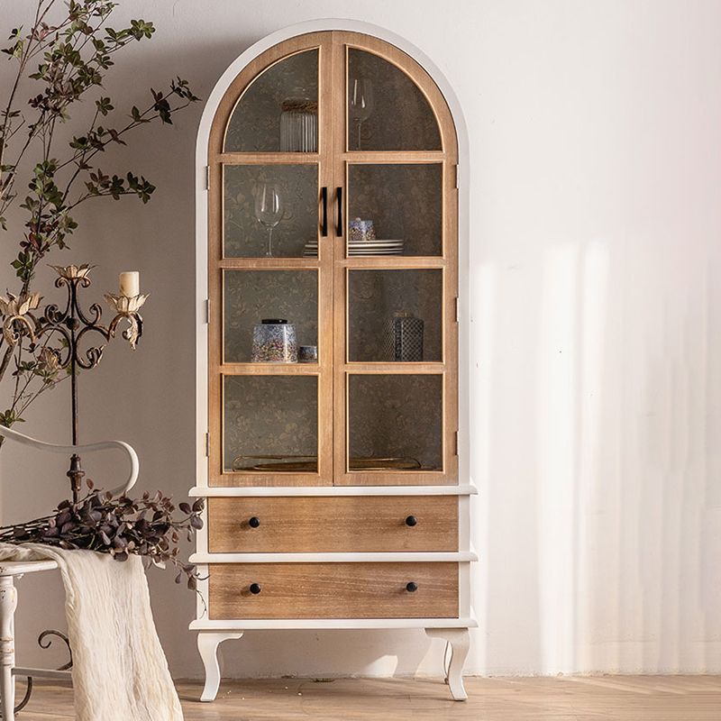 Half Circle Accent Cabinet Solid Wood Storage Cabinet with Drawer Clearhalo 'Cabinets & Chests' 'cabinets_chests' 'furn' 'furn_cabinets_chests' 'Furniture' 'Living Room Furniture' 1200x1200_15c734ef-ae7c-42ef-85ee-db8dabbef747