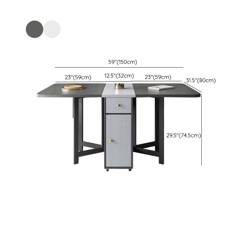 Modern Style Rectangle Folding Dining Table, 59" x 31.5" x 29.3"