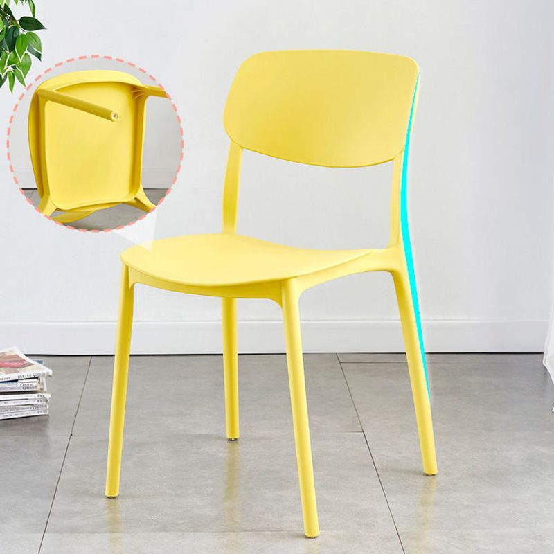 Plastic Scandinavian Armless Chair Open Back Dining Room Chair
