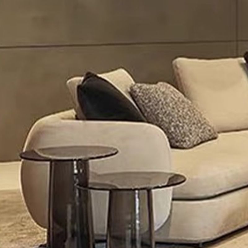 Contemporary Round Side End Table, Clear Pedestal End Table for Living Room Clearhalo 'Coffee & Accent Tables' 'End & Side Tables' 'end_side_table' 'end_side_tables' 'furn' 'furn_end_side_tables' 'Furniture' 'furniture_end_side_table' 'Living Room Furniture' 1200x1200_15cb35c7-bbc8-469a-99a6-ae3731129dd4