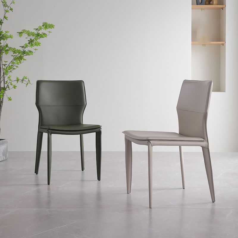 Upholstered Dining Chair with Leather Legs Matte Finish Solid Back Side Chair Clearhalo 'Dining Chairs' 'Dining Tables & Seating' 'dining_chair' 'furn' 'furn_dining_chair' 'Furniture' 'Kitchen & Dining Furniture' 1200x1200_15ce0d0e-1343-4c30-95c8-46f23b09de7c