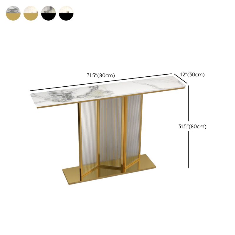 Stone Rectangle Console Table 31.5" Tall Rectangle Accent Table
